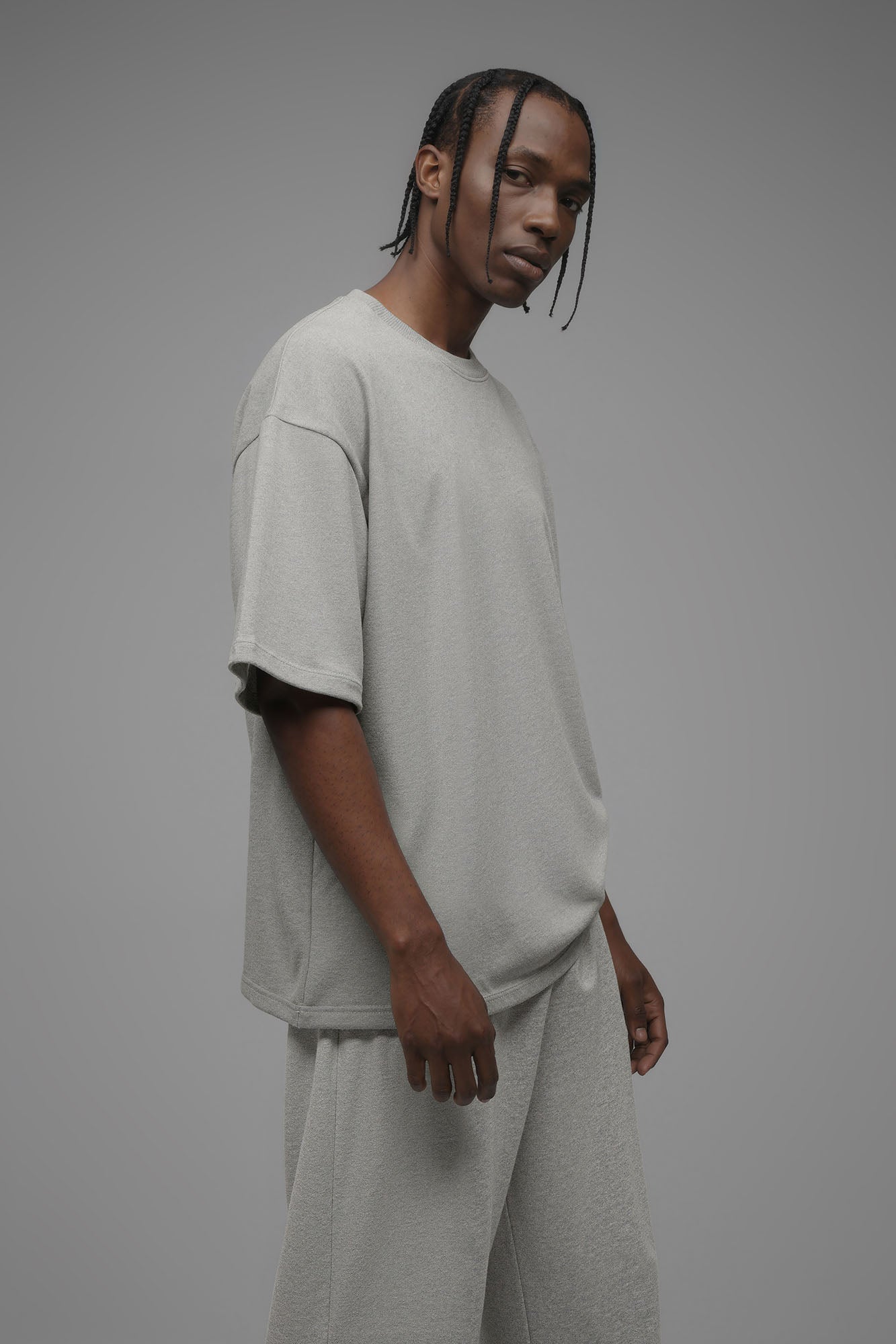 410 Oversized Fleece Tee - Heather Grey Fashion Nova