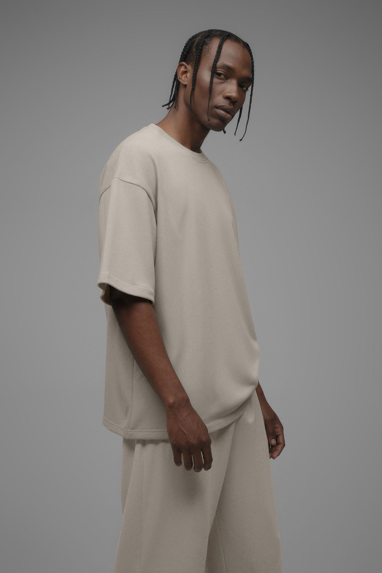 410 Oversized Fleece Tee - Sand Fashion Nova