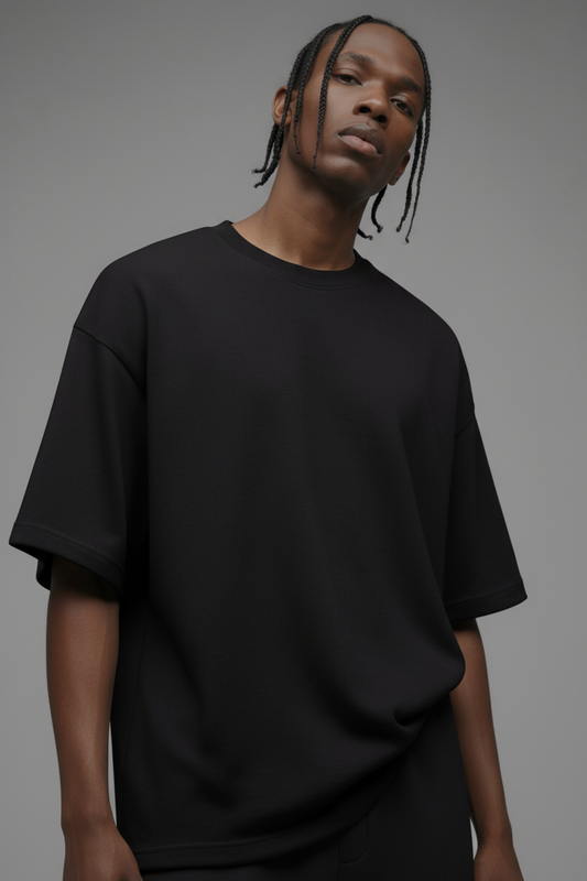 410 Oversized Fleece Tee - Black Fashion Nova
