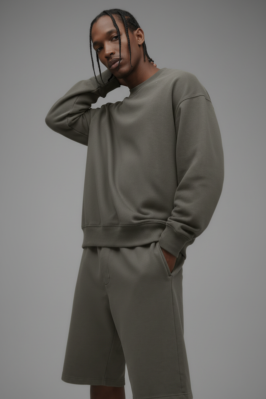 410 Oversized Crewneck - Moss Grey Fashion Nova