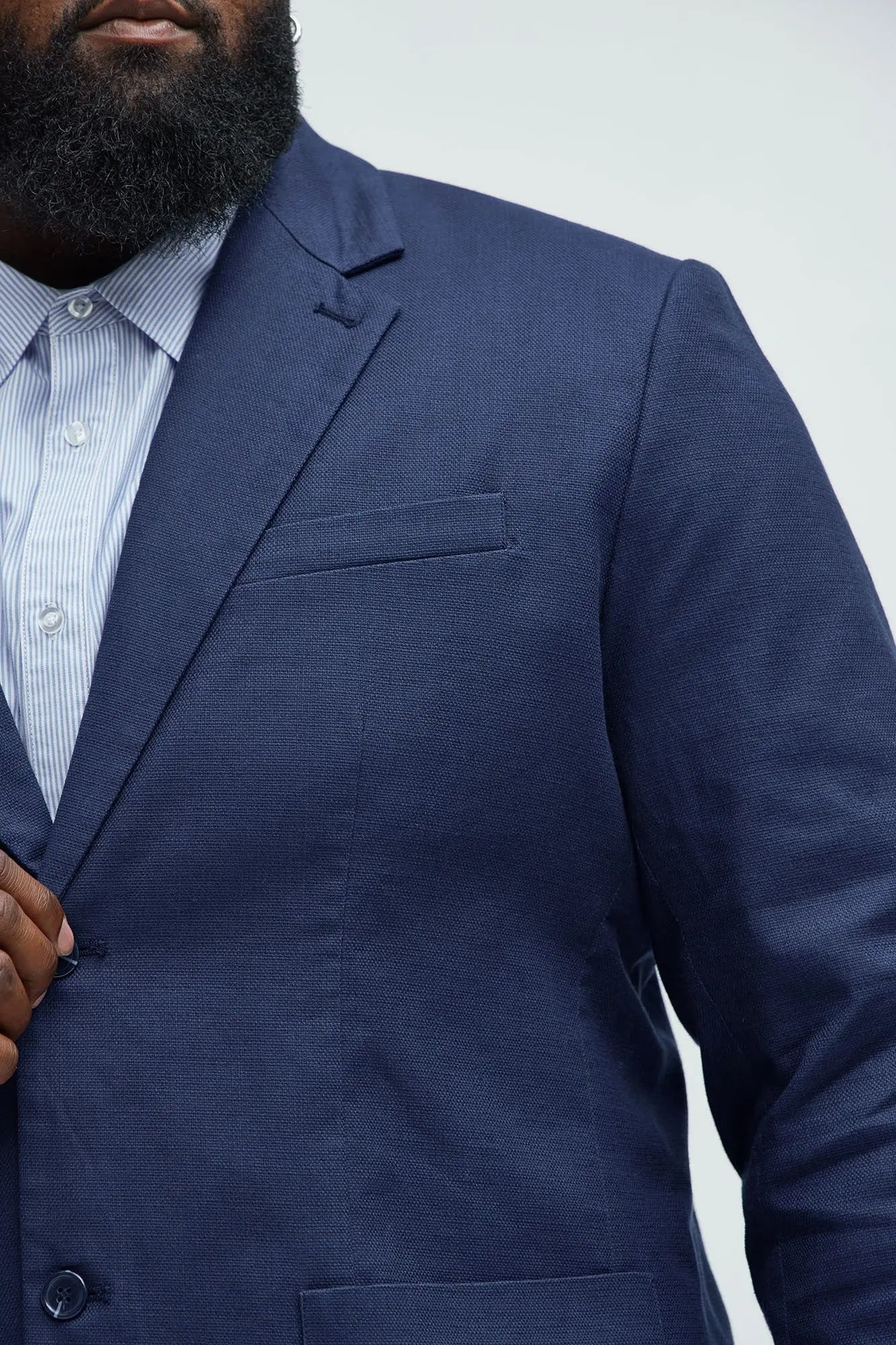 Travis Solid Texture Blazer - Navy Fashion Nova