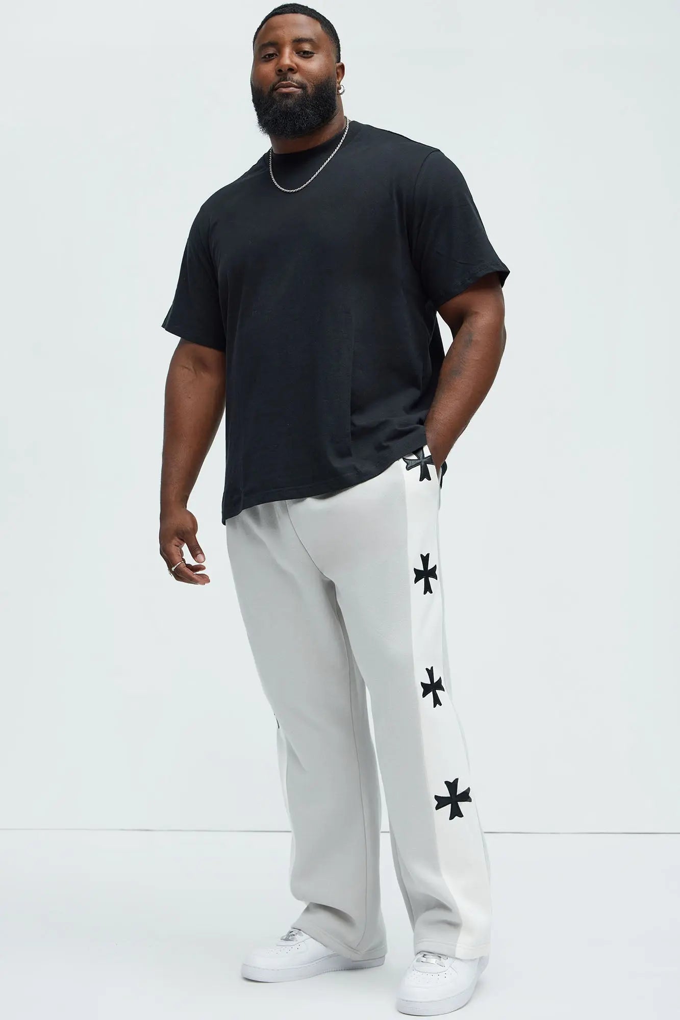 Desmond Straight Sweatpants - Grey/combo Fashion Nova