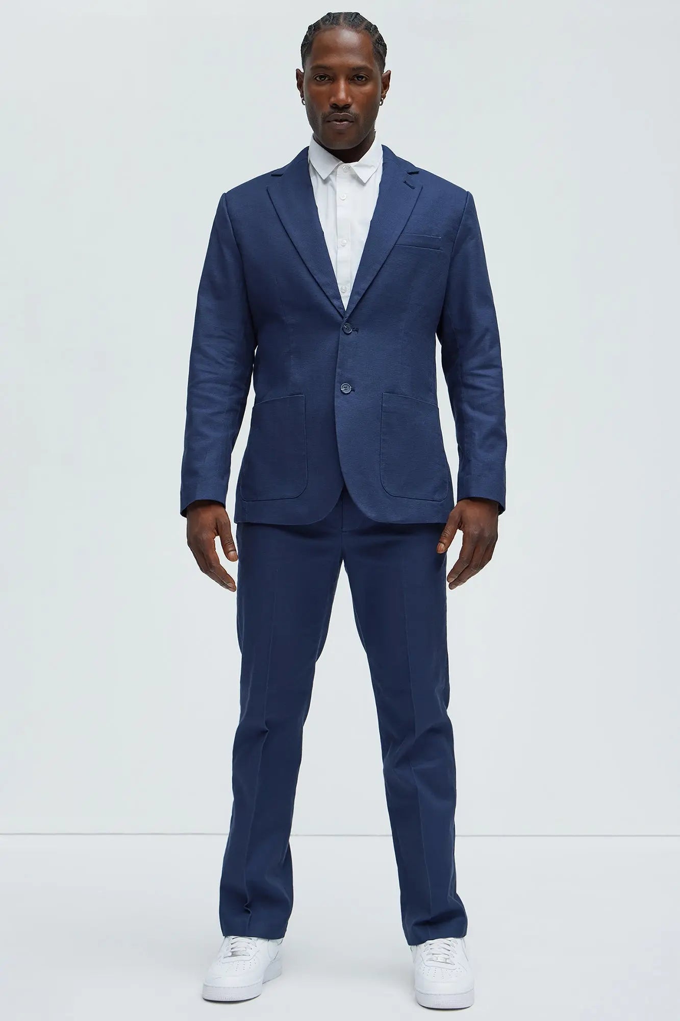 Travis Solid Texture Blazer - Navy Fashion Nova