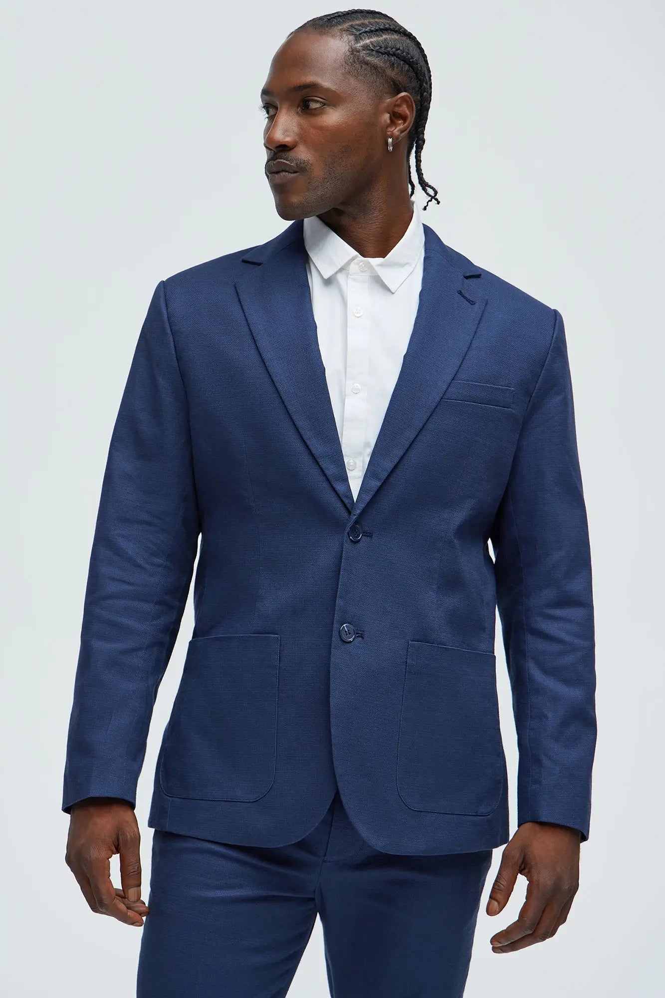 Travis Solid Texture Blazer - Navy Fashion Nova