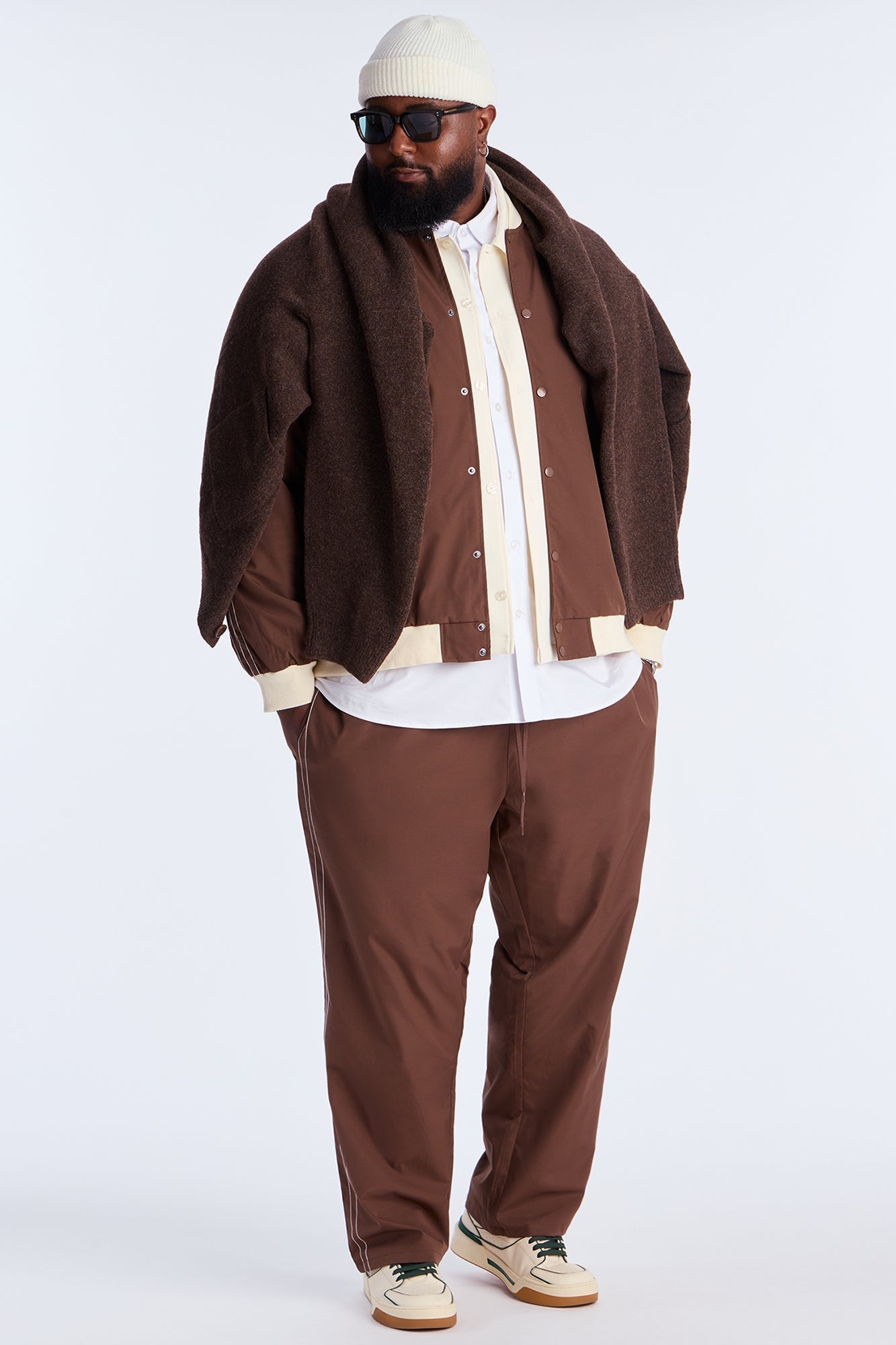 Straight Suit Up Contrast Tipped Pant - Brown Fashion Nova