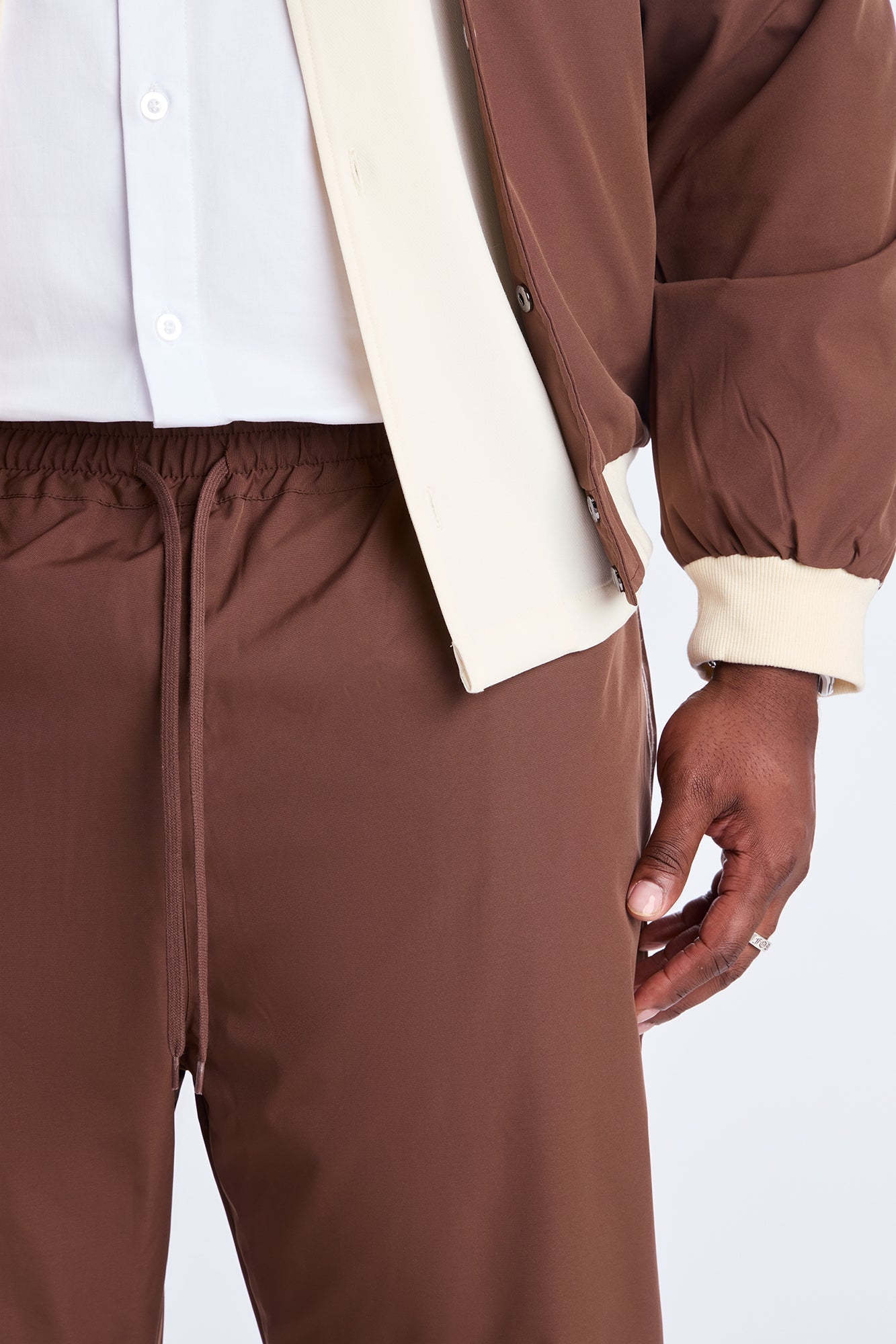Straight Suit Up Contrast Tipped Pant - Brown Fashion Nova