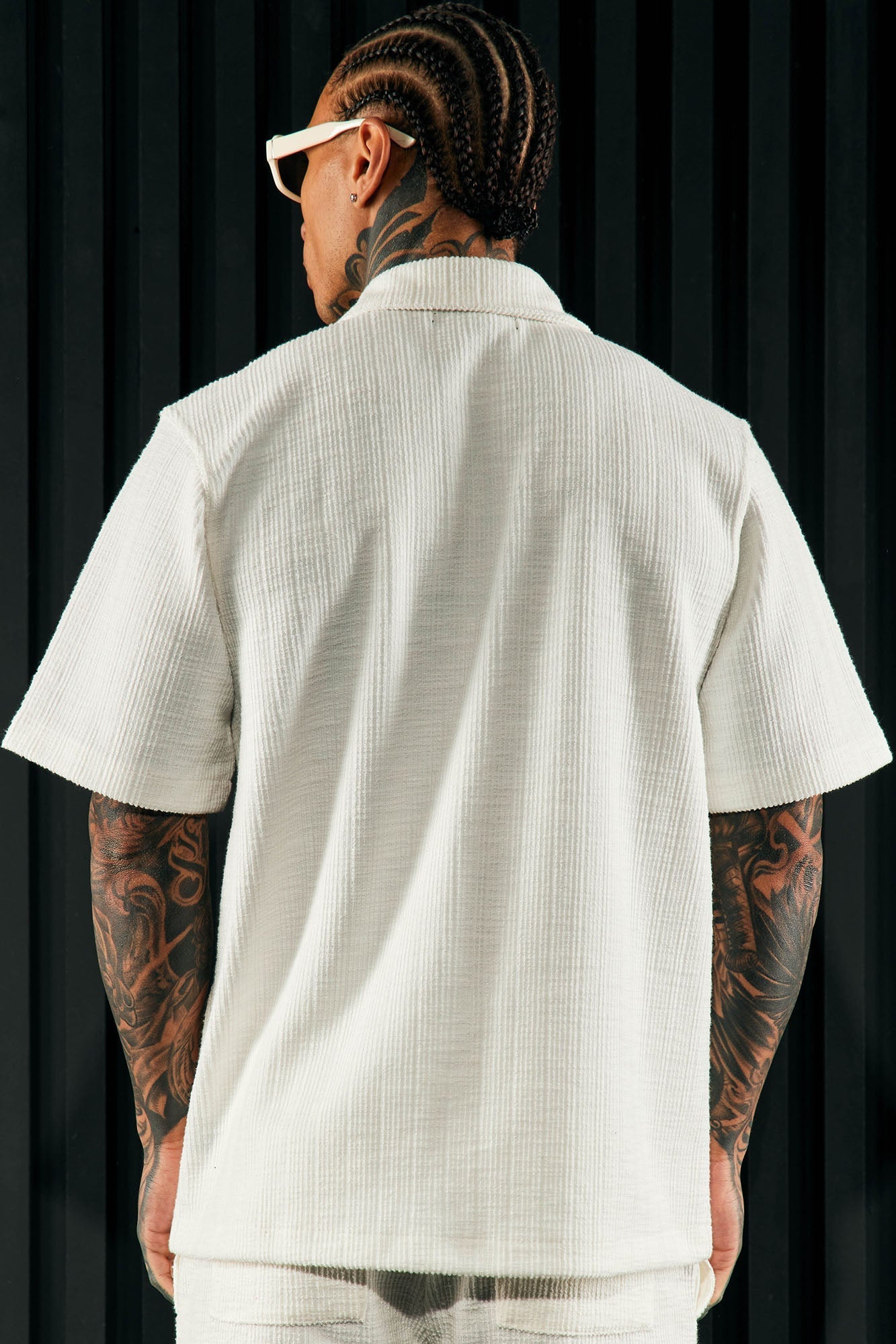 Dean Textured Short Sleeve Button Up Shirt - White Fashion Nova