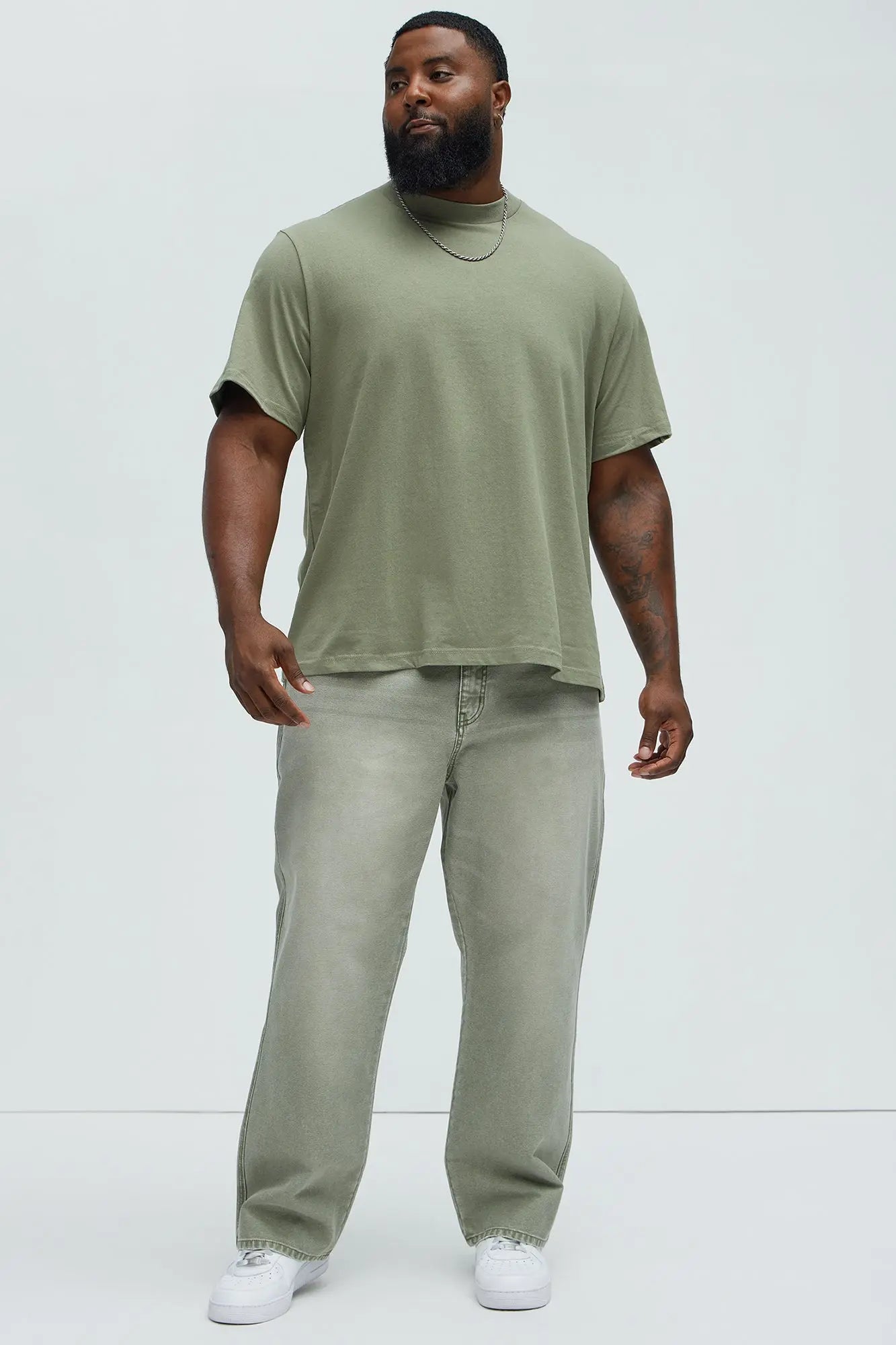 Oversized Heavyweight Tee 240GSM - Olive Fashion Nova