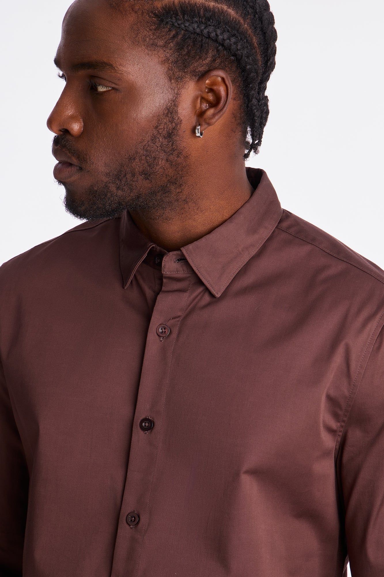 Luxe Stretch Dress Shirt - Brown Fashion Nova