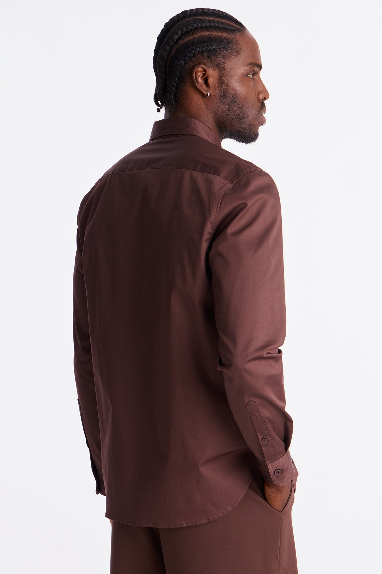 Luxe Stretch Dress Shirt - Brown Fashion Nova