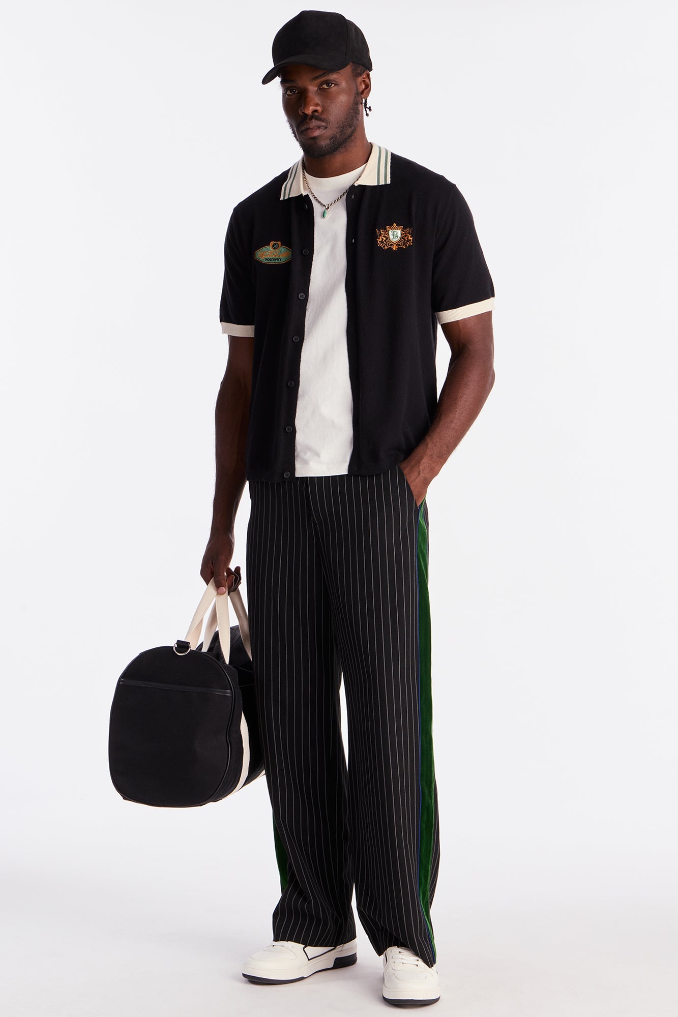 Baggy Elevated Side Stripe Trouser - Black/combo Fashion Nova