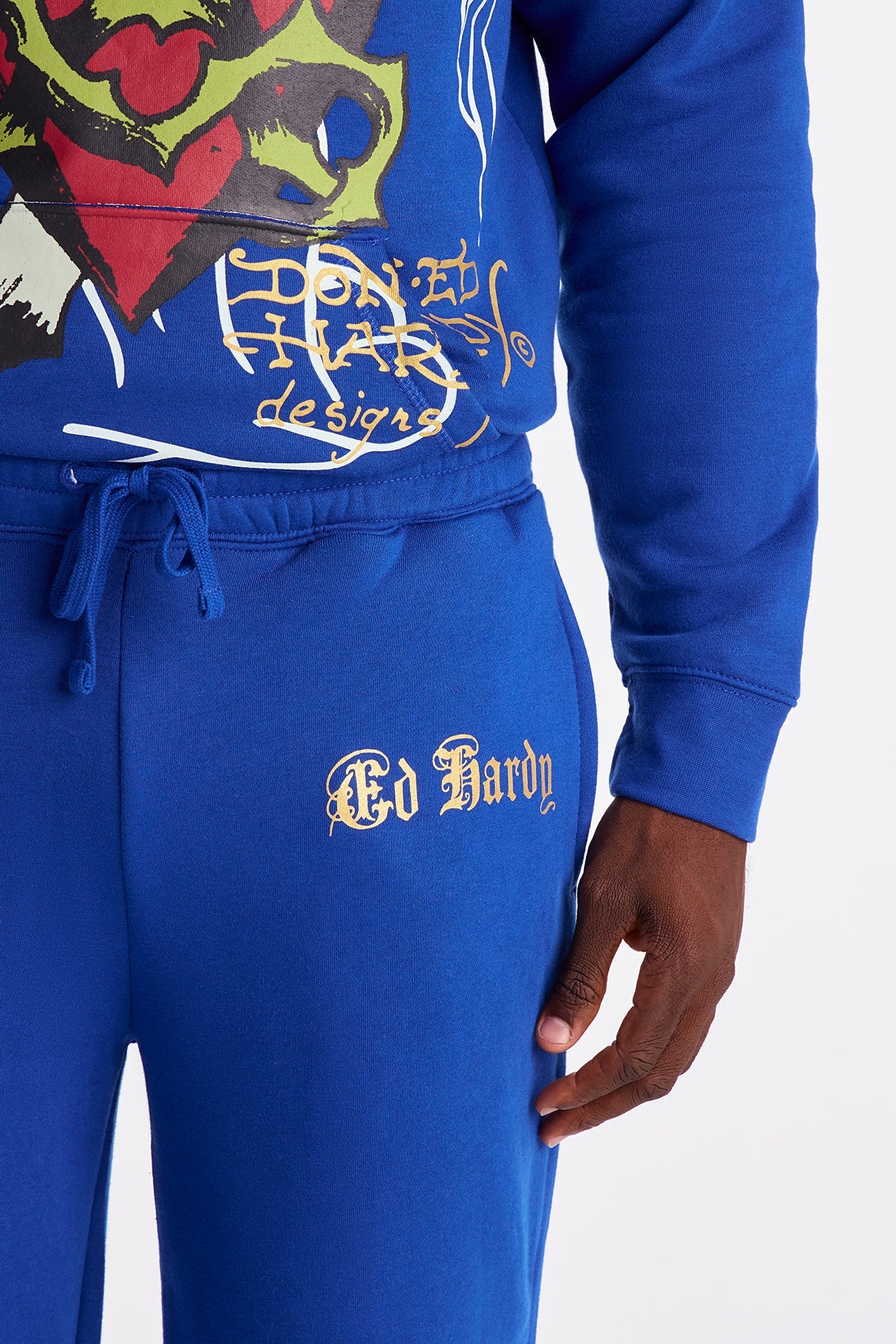 Ed Hardy Sacred Hearts Sweatpant - CobaltBlue Fashion Nova