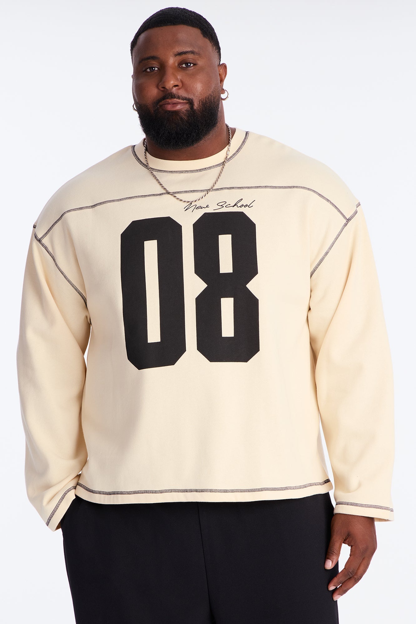 Crazy 8 Crewneck Sweatshirt - Cream Fashion Nova