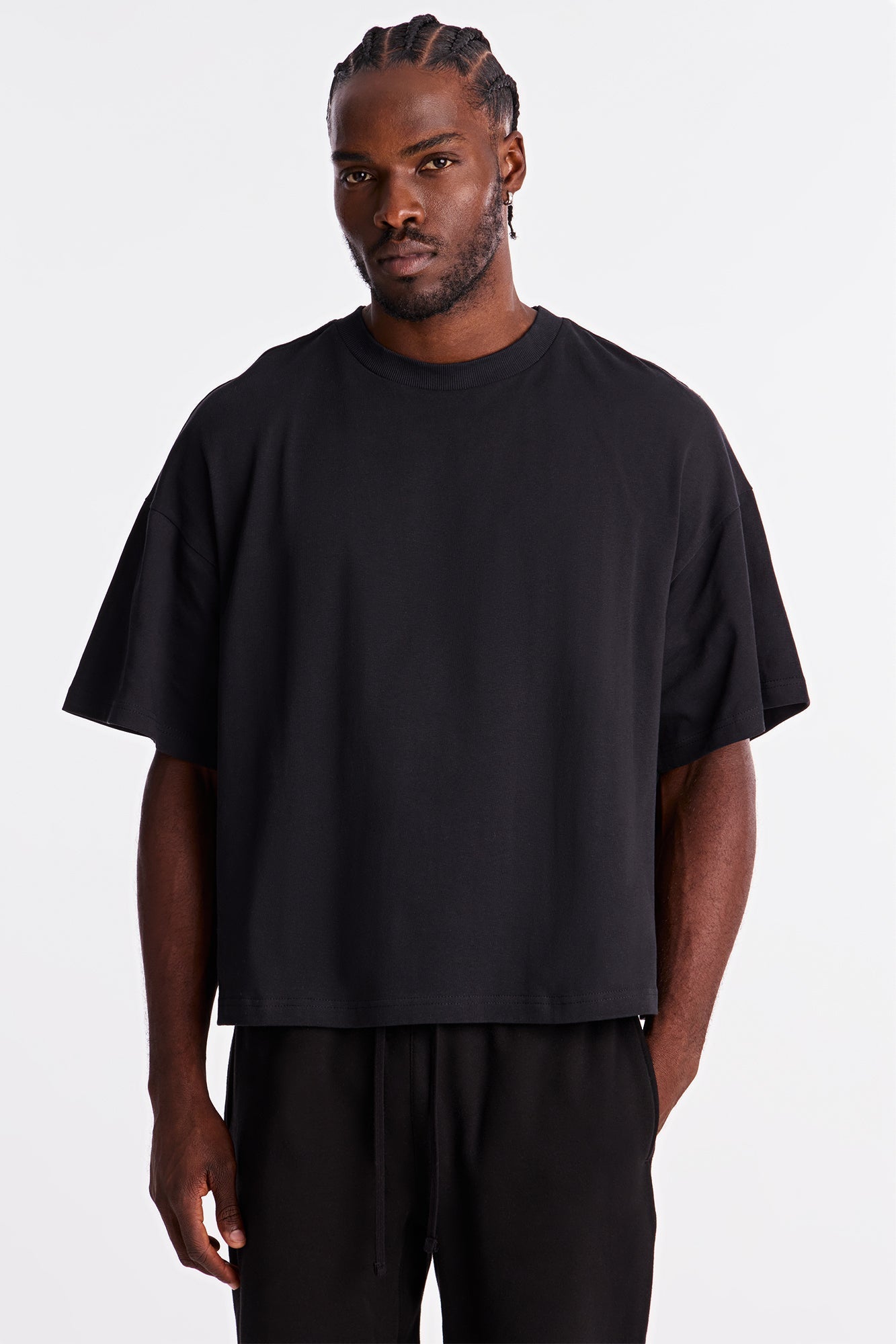 Boxy Heavyweight Tee 240GSM - Black Fashion Nova