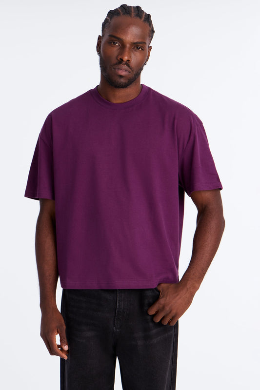 Boxy Premium Midweight Tee - Plum Fashion Nova