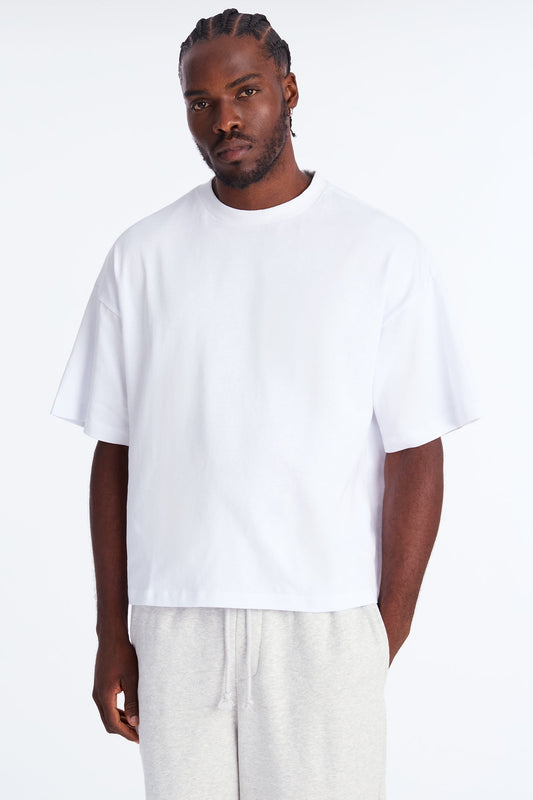 Boxy Heavyweight Tee 240GSM - White Fashion Nova