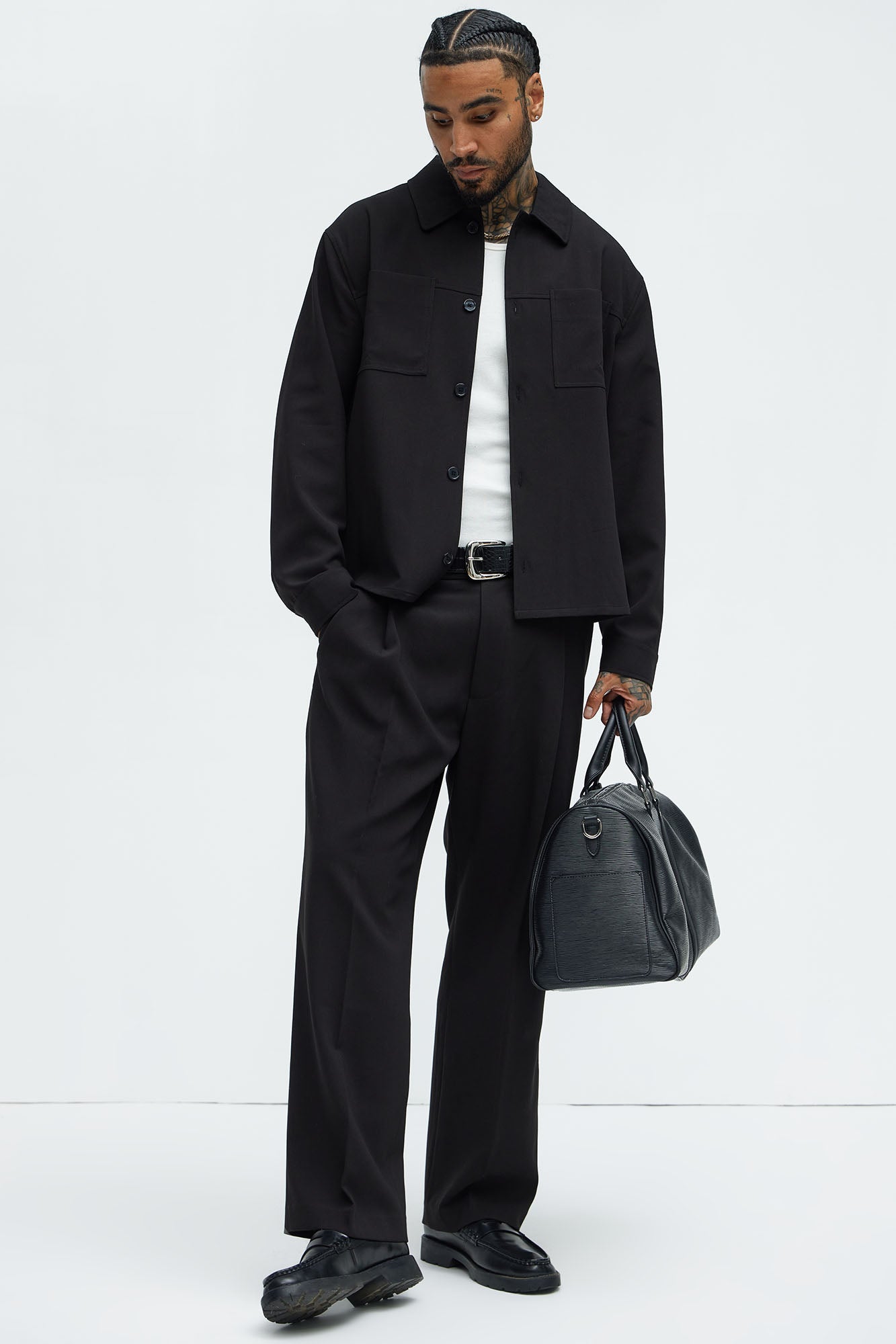 Ronan Relaxed Tapered Trousers - Black Fashion Nova