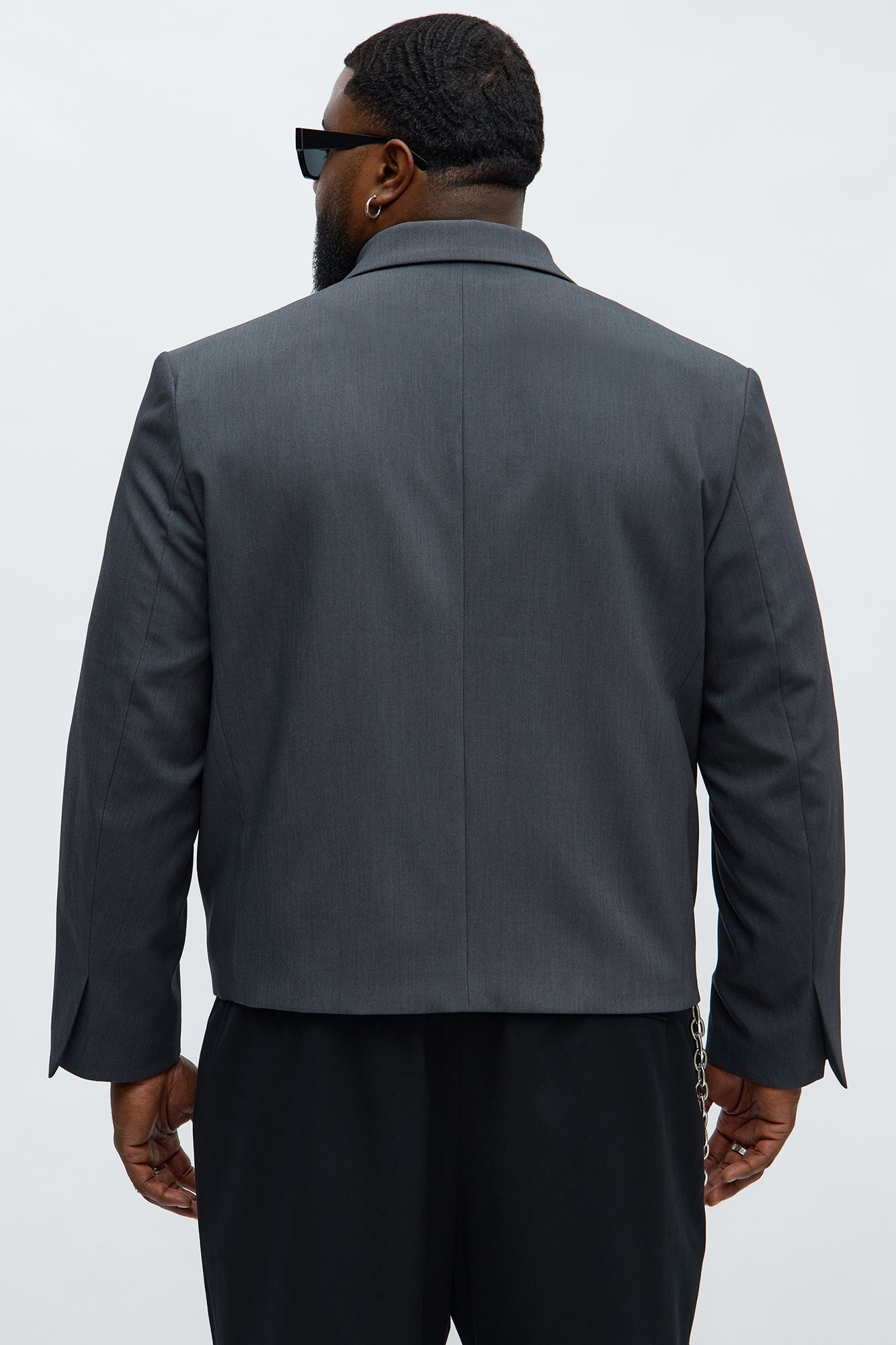 Ronan Cropped Double Breasted Blazer - Charcoal Fashion Nova