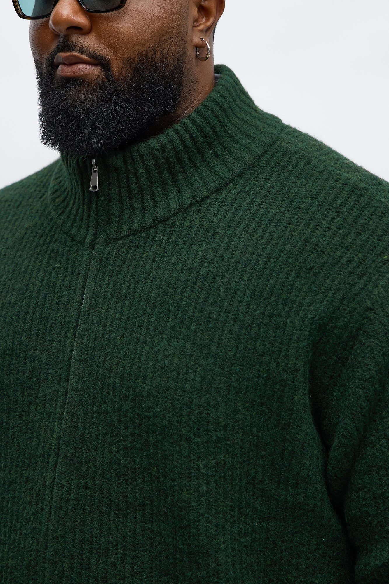 Oversized Willow Ribbed Zip Up Sweater - Olive Fashion Nova