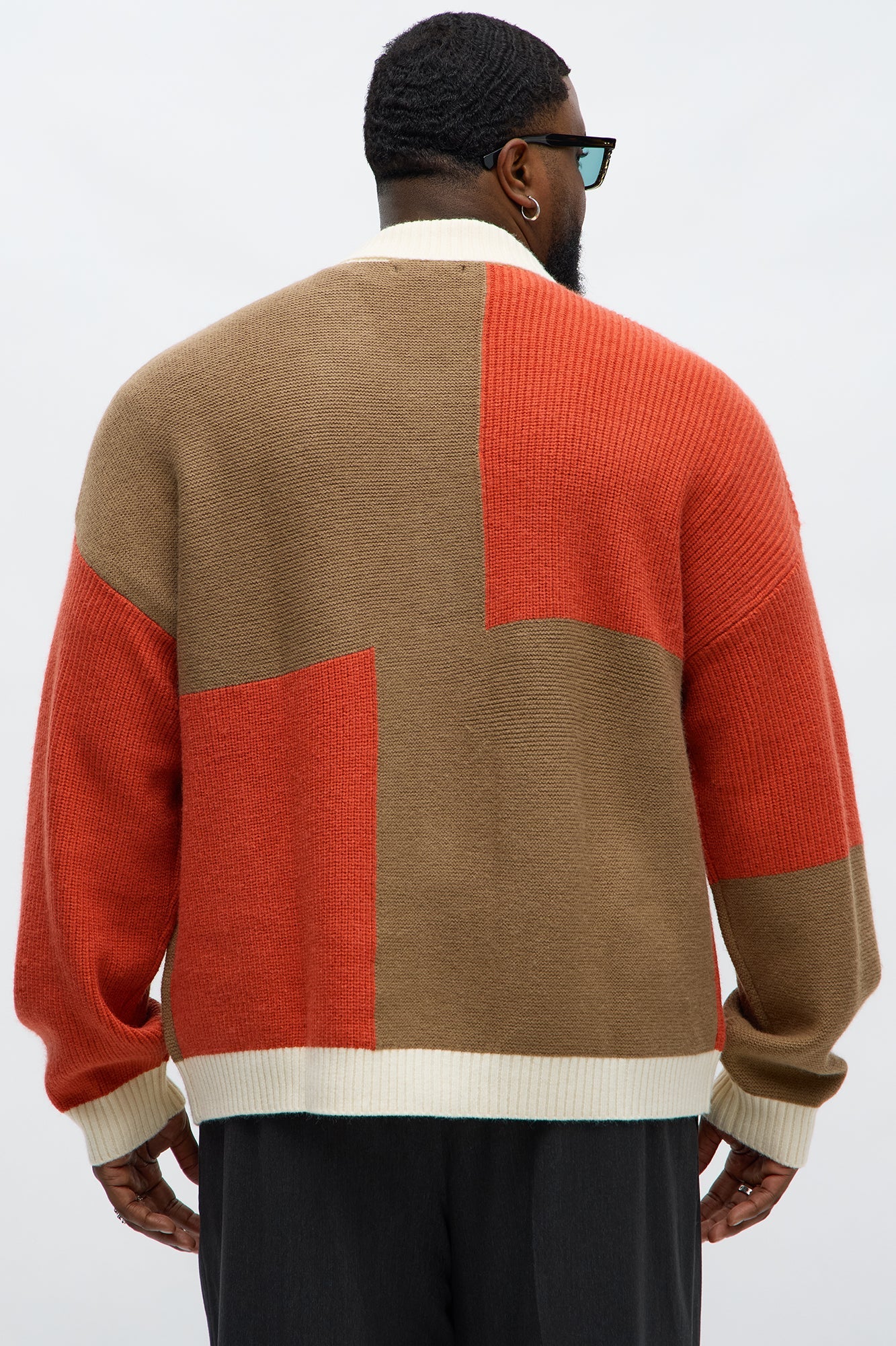 Home Hearth Collared Cardigan - Rust/combo Fashion Nova