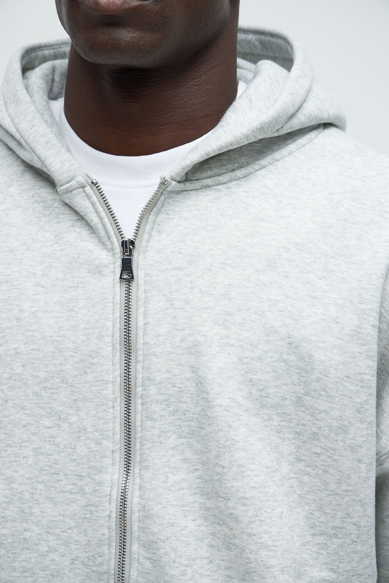 Tyson Oversized Heavyweight Zip Up - Heather Grey Fashion Nova