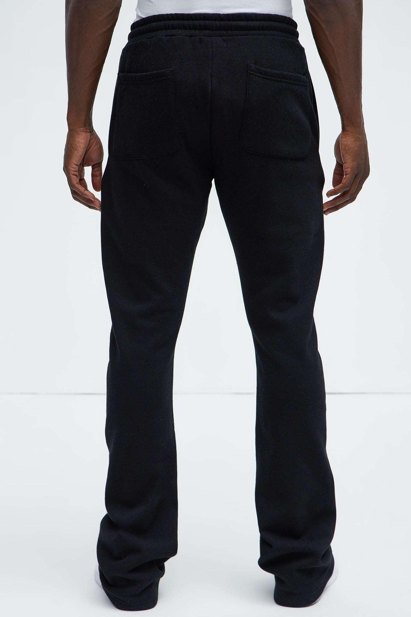 Tyson Skinny Stacked Flare Sweatpant - Black Fashion Nova