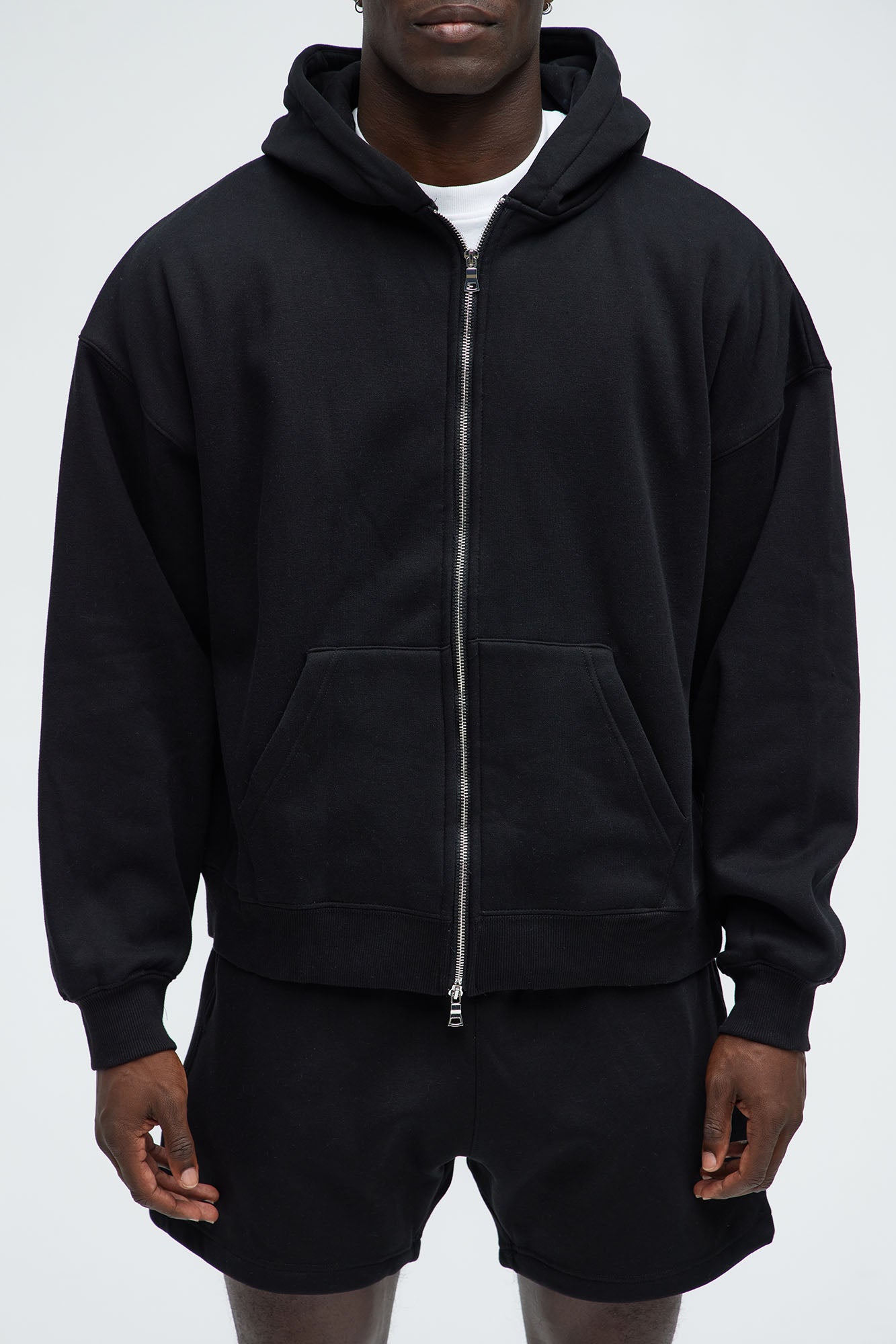 Tyson Oversized Heavyweight Zip Up - Black Fashion Nova