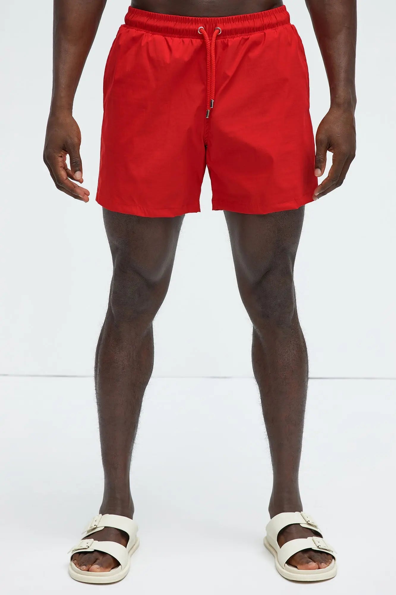 Montez Stretch Swim Trunk 6″ - Brick Red Fashion Nova