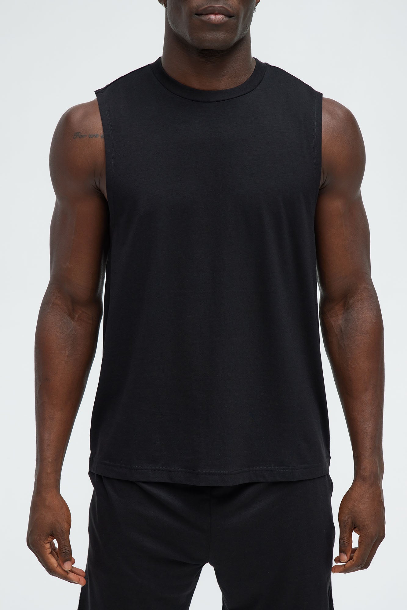 Essential Modal Lounge Sleeveless Muscle Tee - Black Fashion Nova