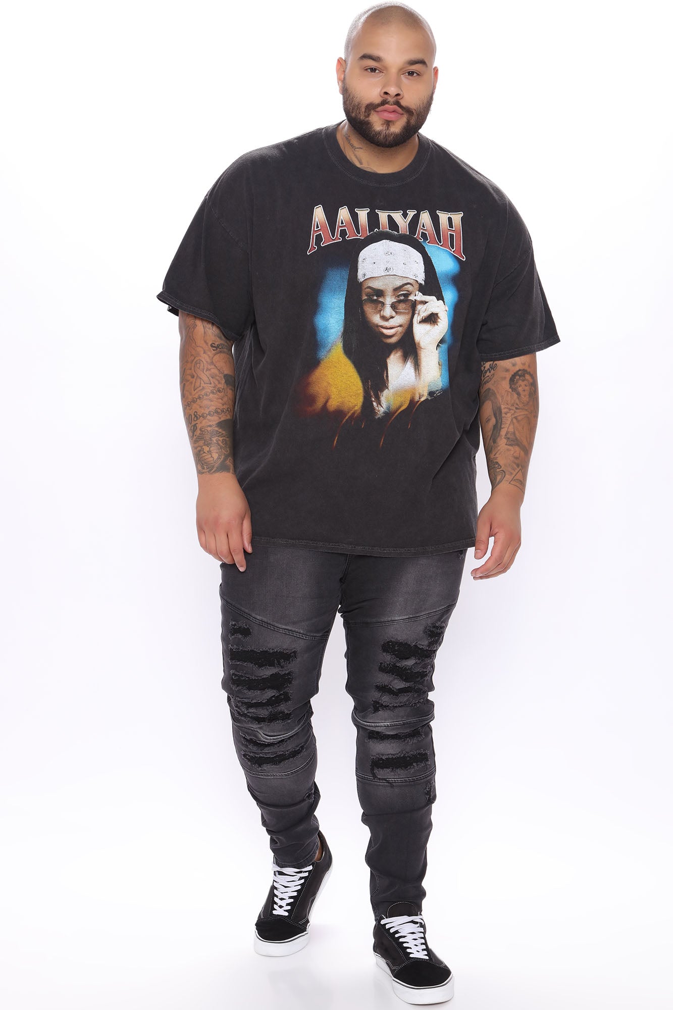 Aaliyah One In A Million Short Sleeve Tee - Black/combo Fashion Nova