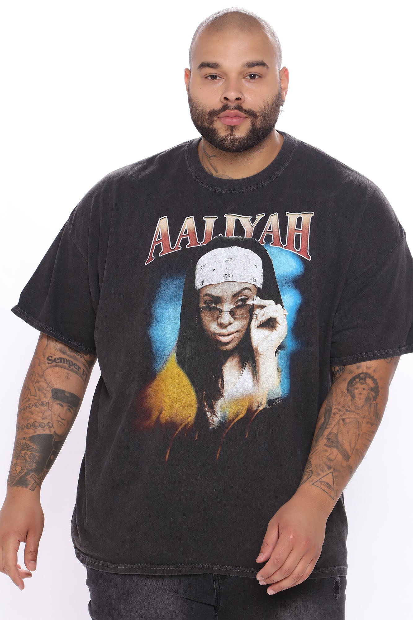 Aaliyah One In A Million Short Sleeve Tee - Black/combo Fashion Nova
