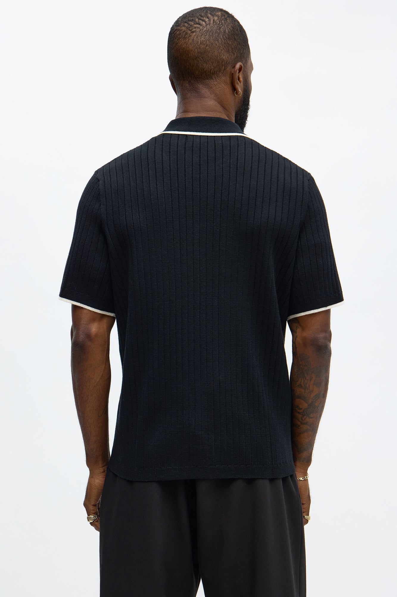 Garrison Knitted Button Up Shirt - Black Fashion Nova