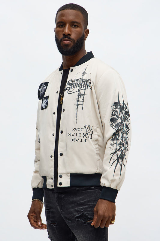 Eternal Blessings Bomber Jacket - Khaki/combo Fashion Nova