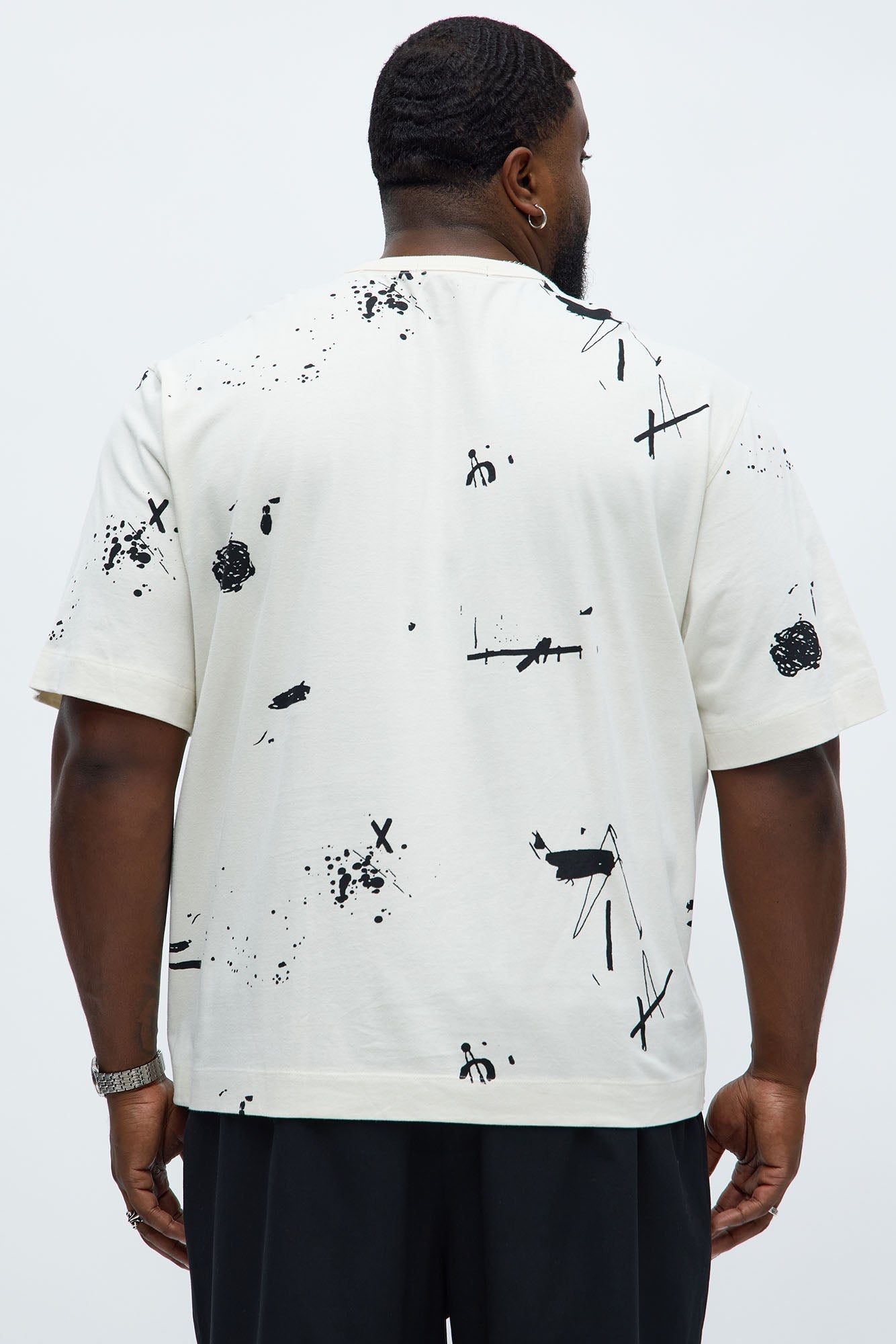 Paint Splatter Tee - Cream Fashion Nova
