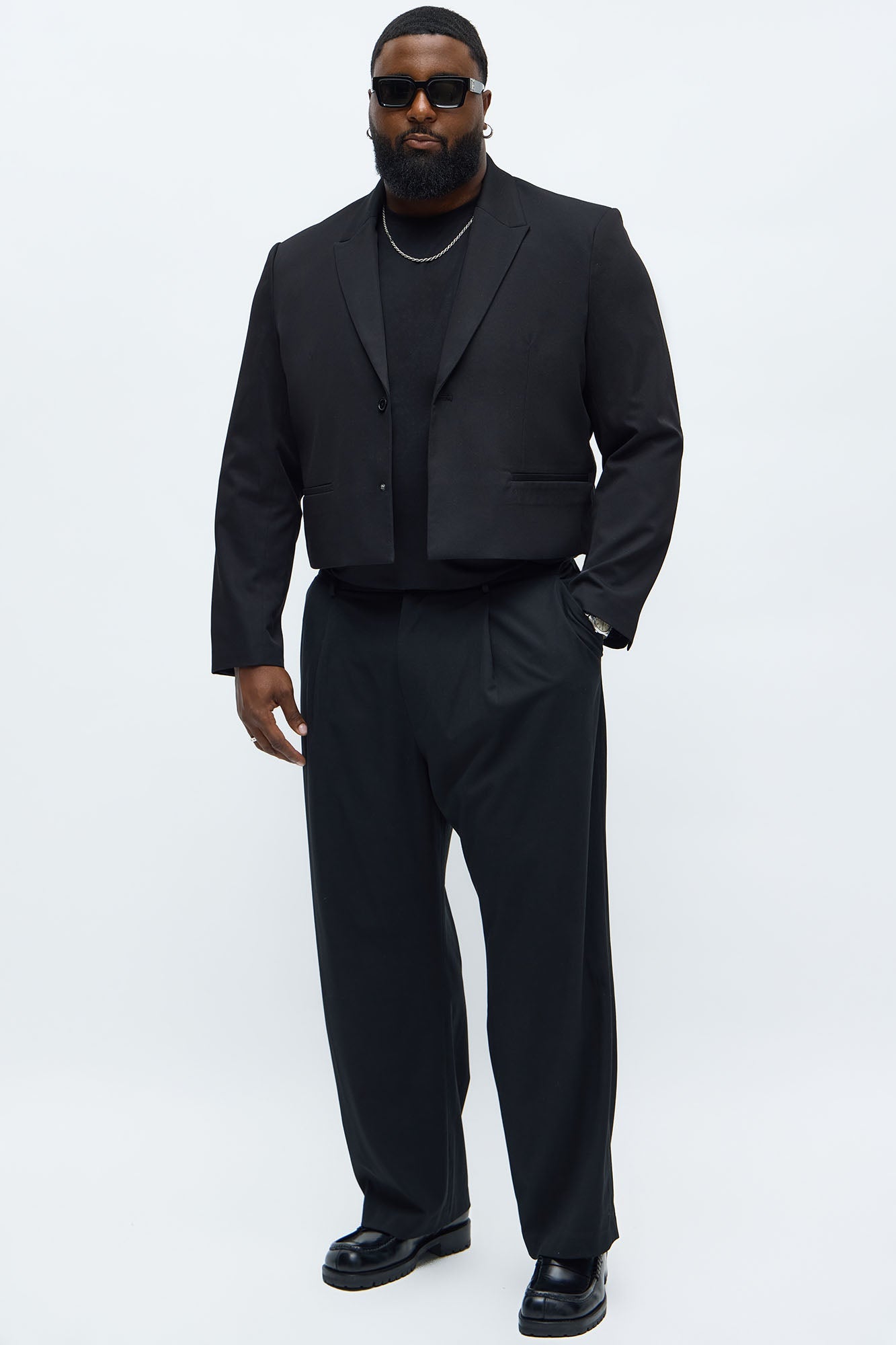 Gabardine Super Cropped Single Breasted Blazer - Black Fashion Nova