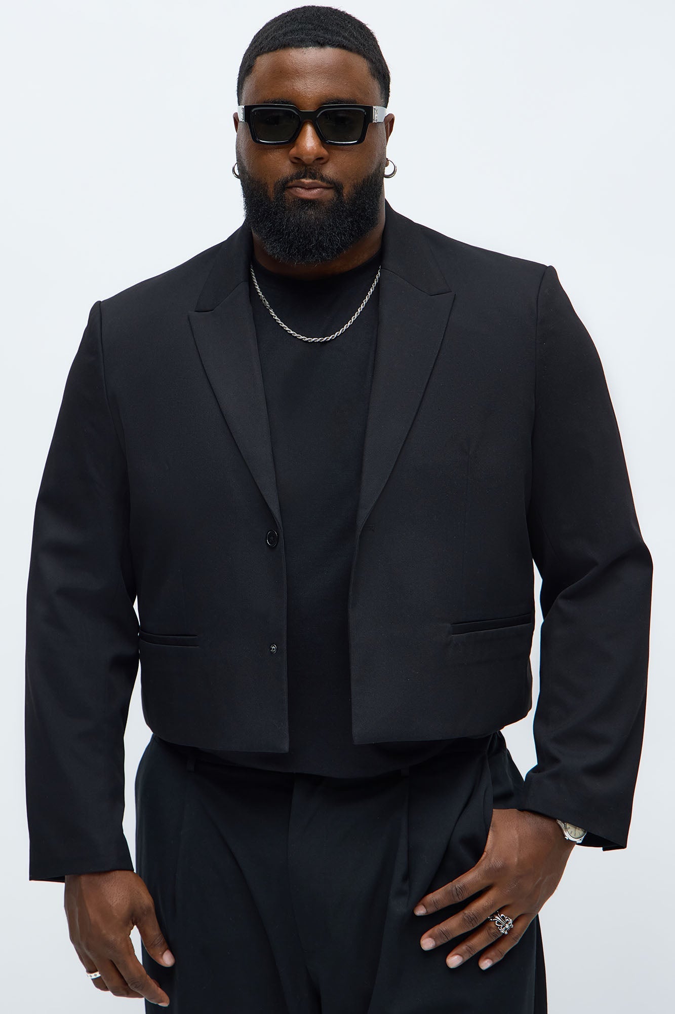 Gabardine Super Cropped Single Breasted Blazer - Black Fashion Nova