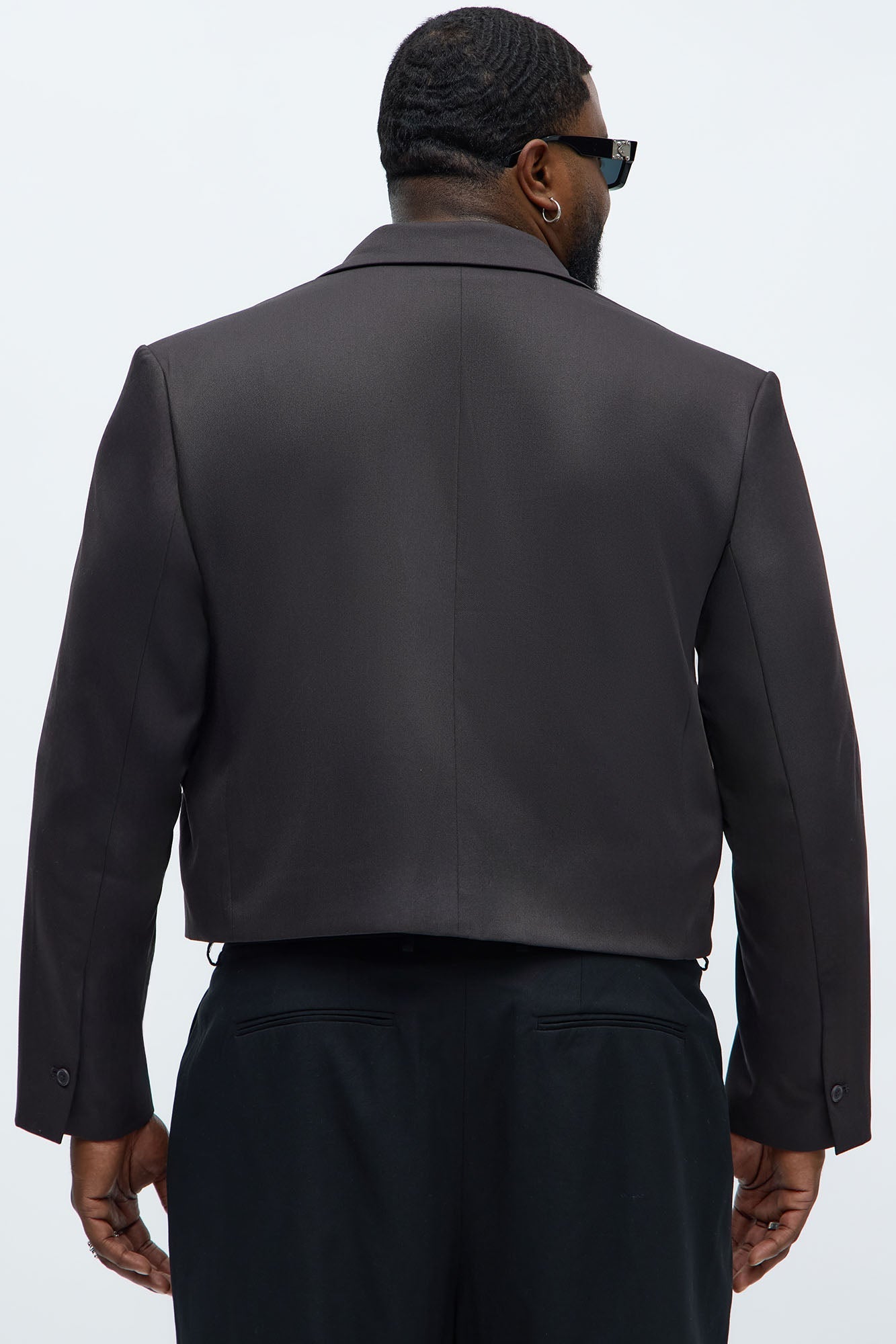 Gabardine Super Cropped Single Breasted Blazer - Brown Fashion Nova