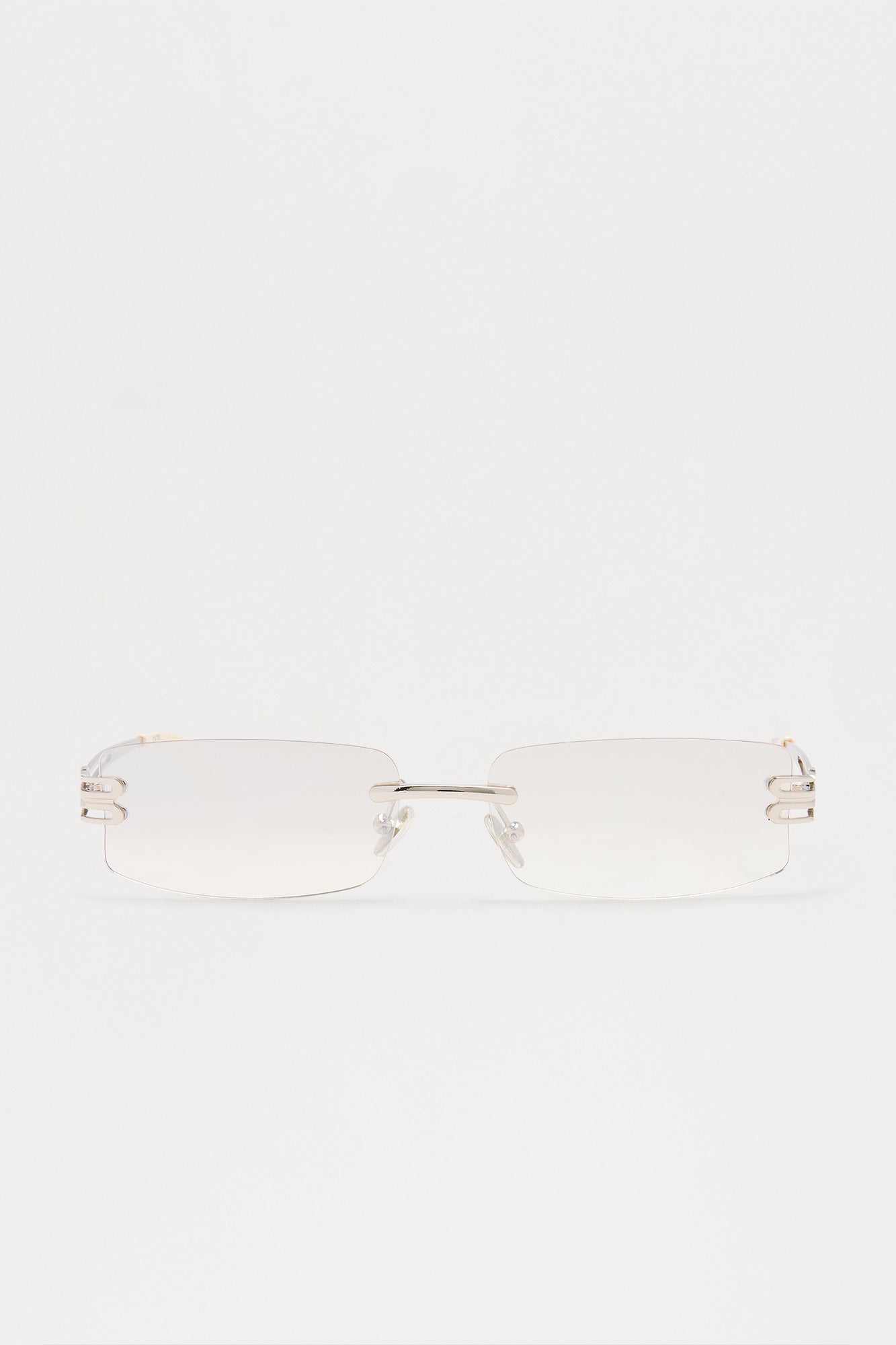 Sleek Frameless Metal Sunglasses - White Fashion Nova