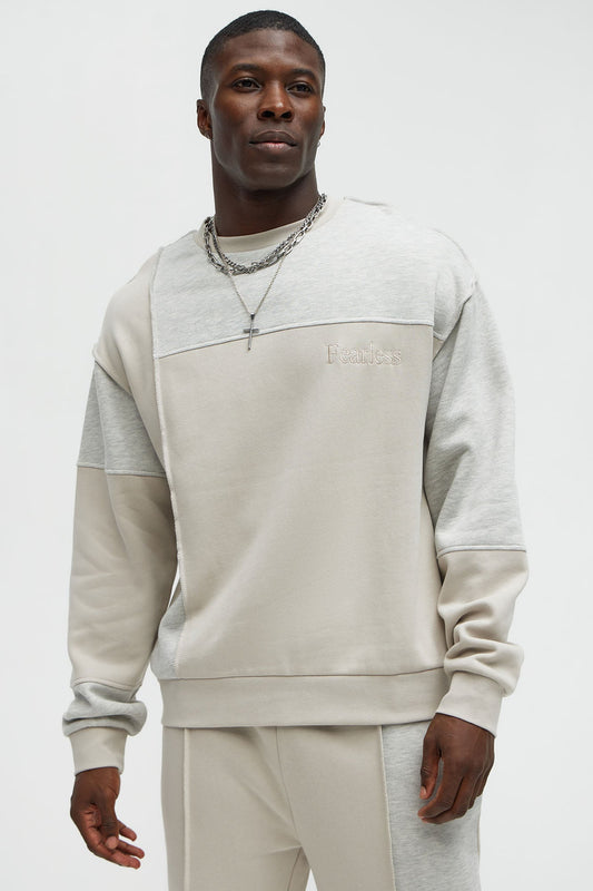 Block The Fear Crewneck Sweatshirt - Grey Fashion Nova