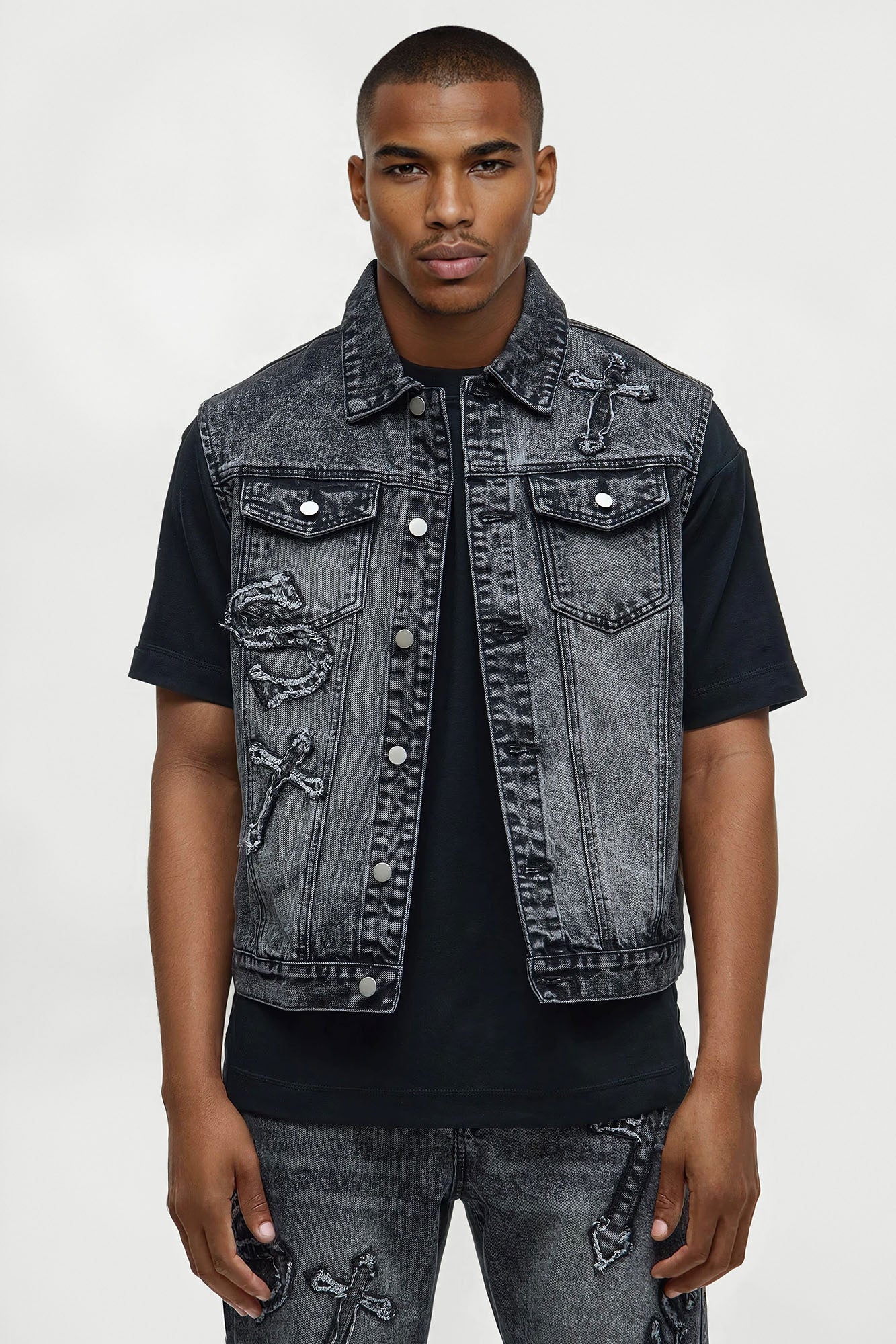Street Testament Denim Vest - Grey Fashion Nova