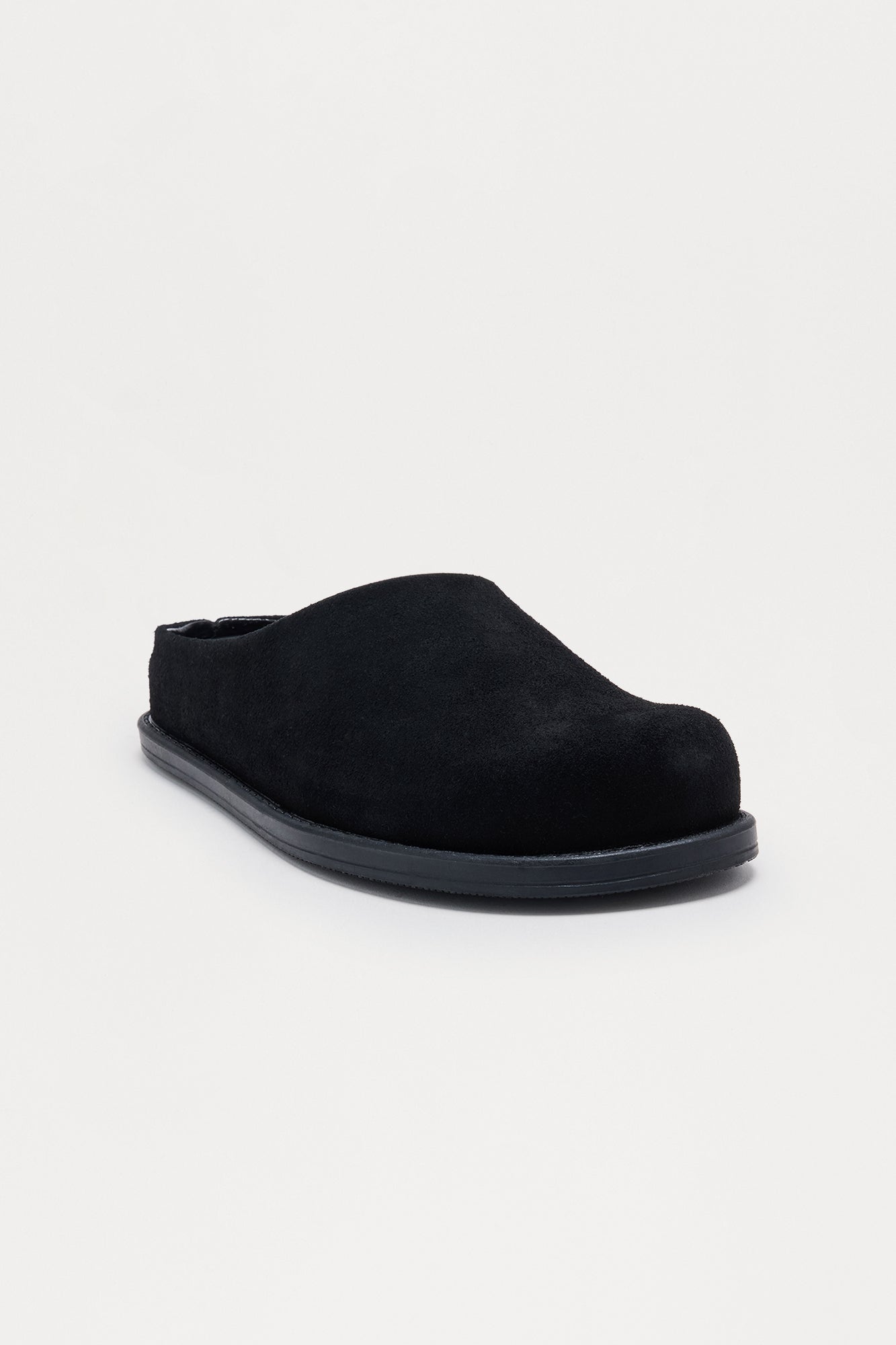 Genuine Textured Suede Slip On Mule - Black Fashion Nova
