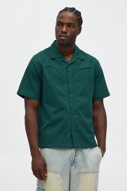 Frontier Fit Button Up Shirt - Emerald Fashion Nova