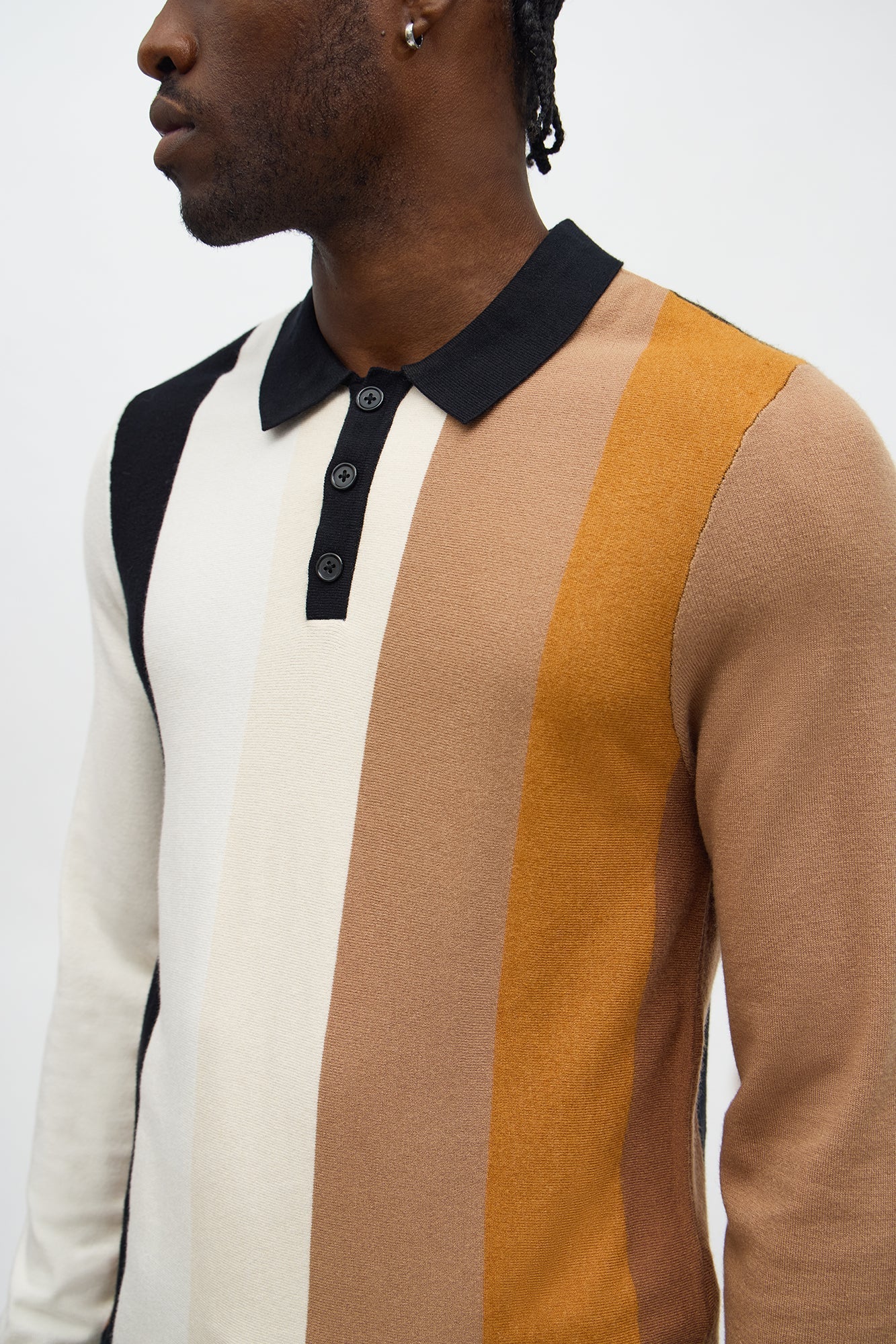 New Level Striped Polo 2.0 - Brown Combo Fashion Nova
