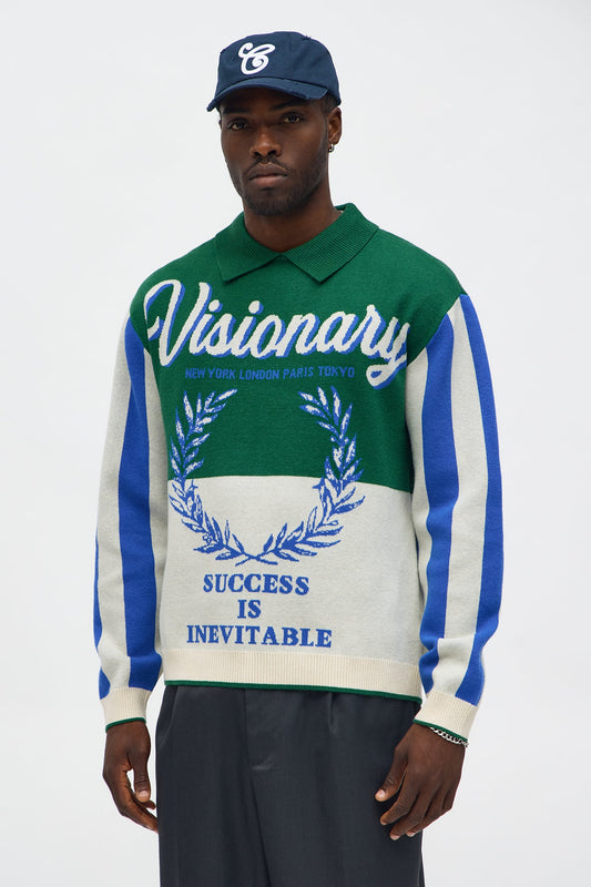 Visionary Polo Sweater - Green Fashion Nova