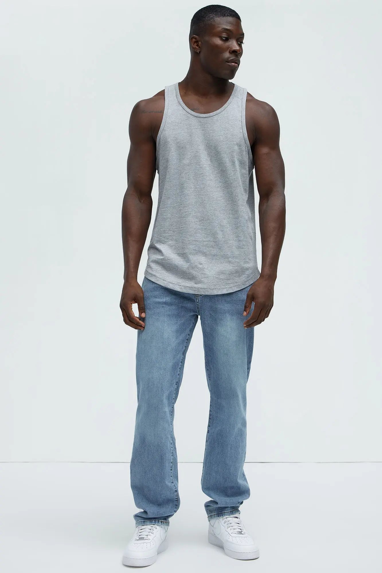 Mike Straight Taper Jeans - Bleach Blue Wash Fashion Nova