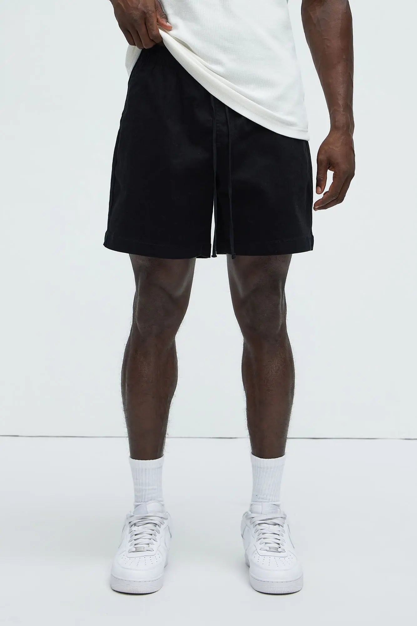 Twill Volley Shorts - Black Fashion Nova