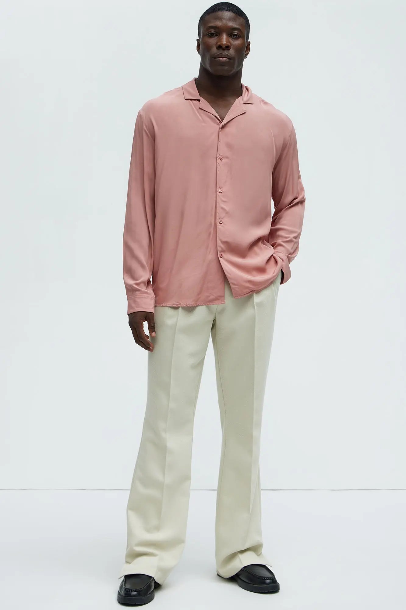 Dawson Relaxed Long Sleeve Button Up Shirt - Mauve Fashion Nova