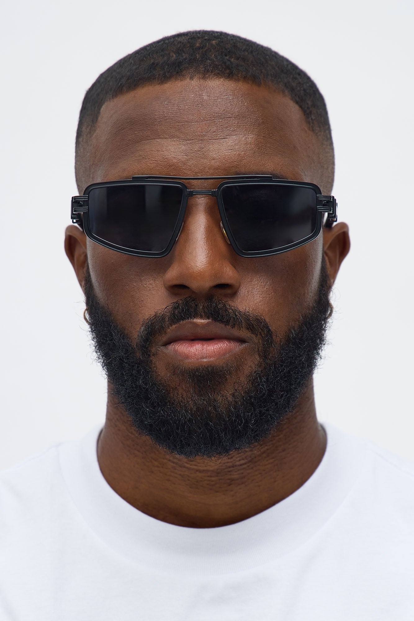 Engineered Aviator Metal Frame Sunglasses - Black Fashion Nova
