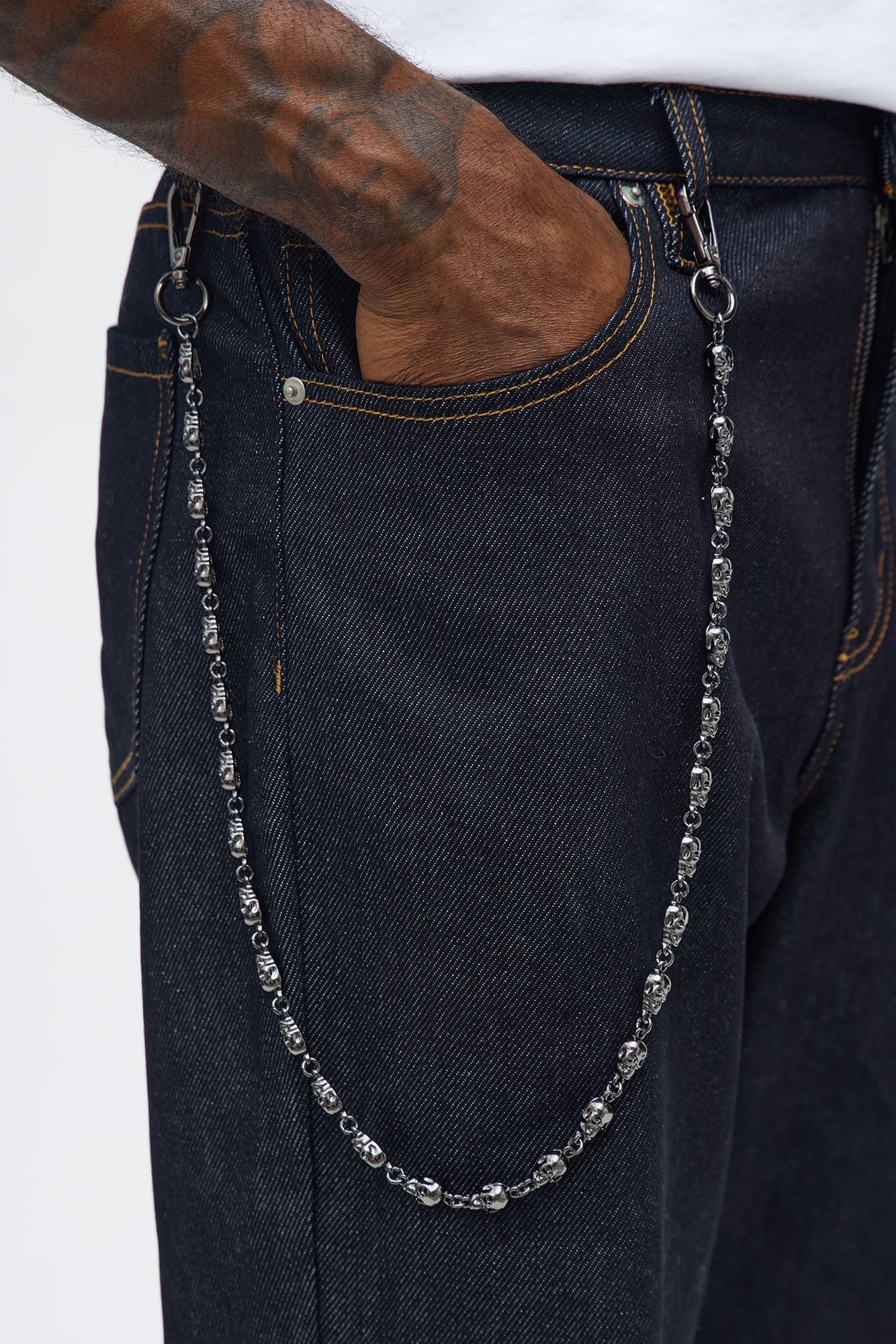 9 MM Skull Pant Chain - Gunmetal Fashion Nova