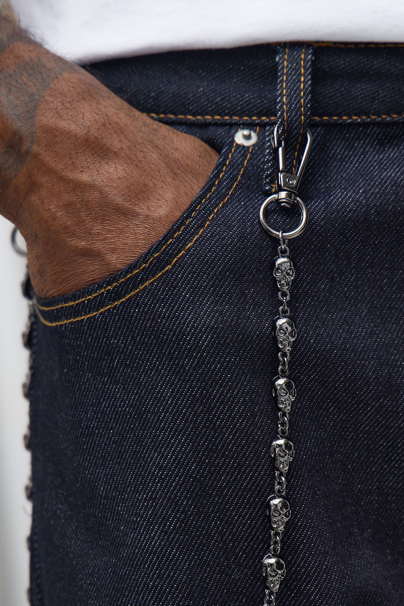 9 MM Skull Pant Chain - Gunmetal Fashion Nova